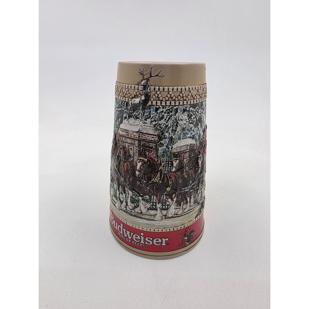 Vintage 1987 Budweiser Holiday Stein Clydesdale Hitch Collector Series Beer Mug - Picture 2 of 3